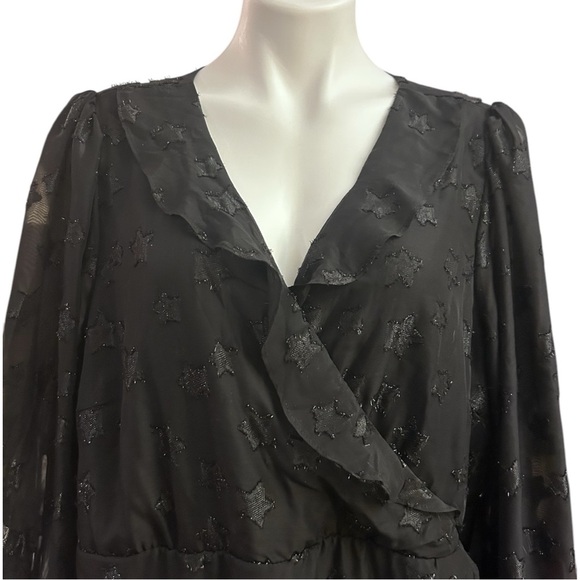 Torrid Mini Clip Star Surplice Ruffle Mini Dress Long Sleeve Ruffle Plus Size - Picture 7 of 14